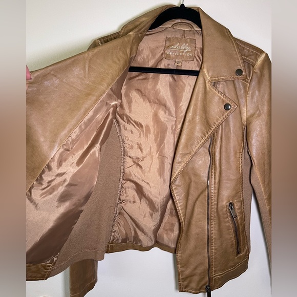 NWOT Sebby Collection Faux Leather Jacket in Toffee - Picture 6 of 8